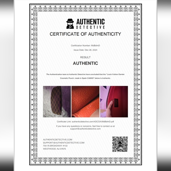 Louis Vuitton Brown Damier Small Cosmetic 💄 Pouch (EUC)(COA) - Picture 11 of 11